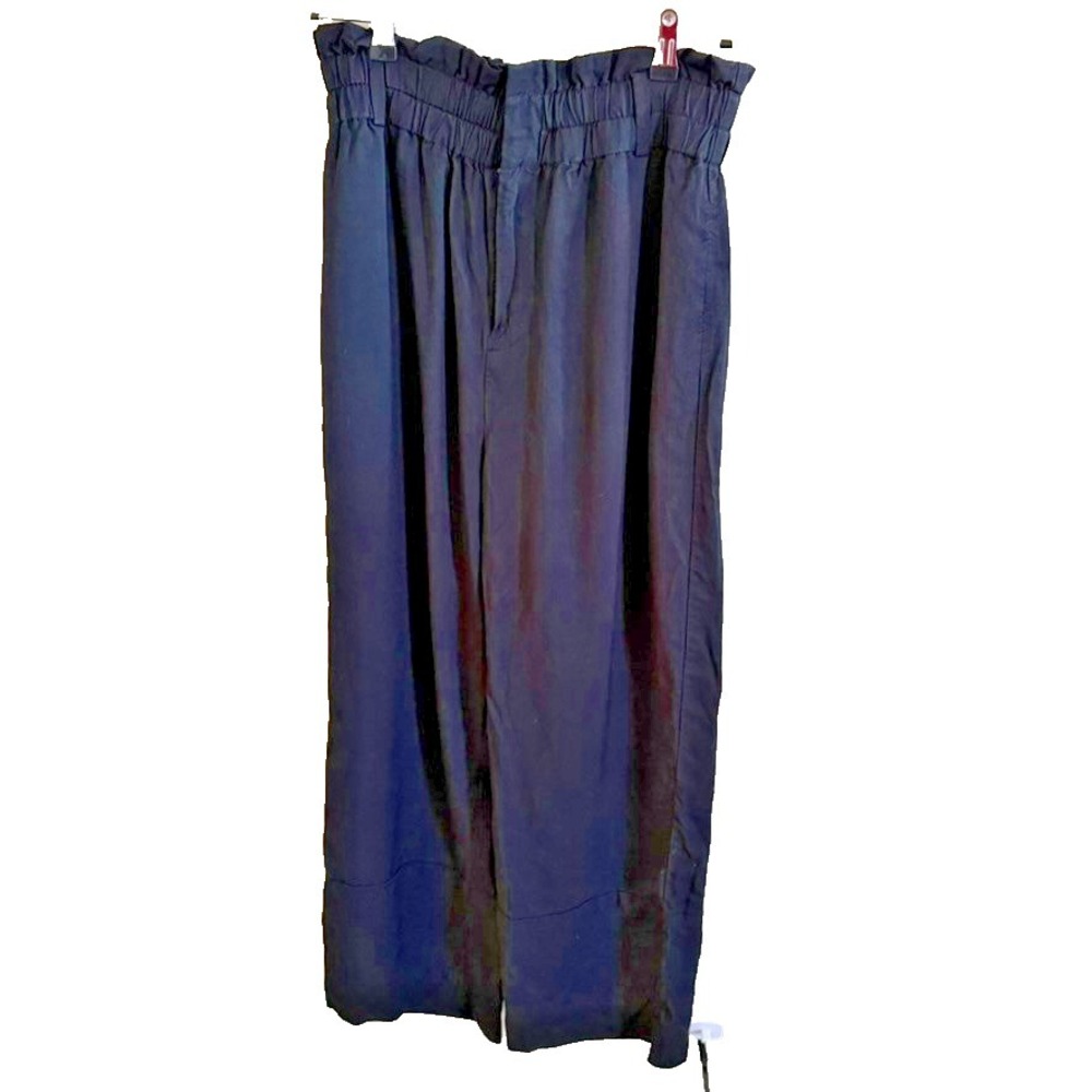 J Crew-Wide Leg Pants-Paperbag Waist Black-Size 10 Career Professional